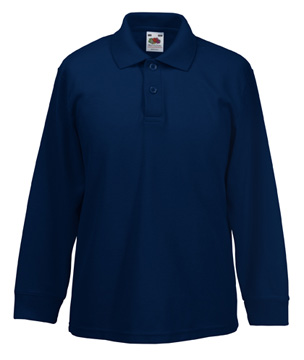 POLO MANICA LUNGA BAMBINO UNISEX ( FRUIT OF THE LOOM ) blu notte